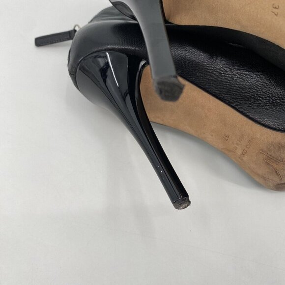 Giuseppe Zanotti Open Toe Ankle Lamb Leather Stiletto Booties Size 37 / US 7 - Picture 12 of 12